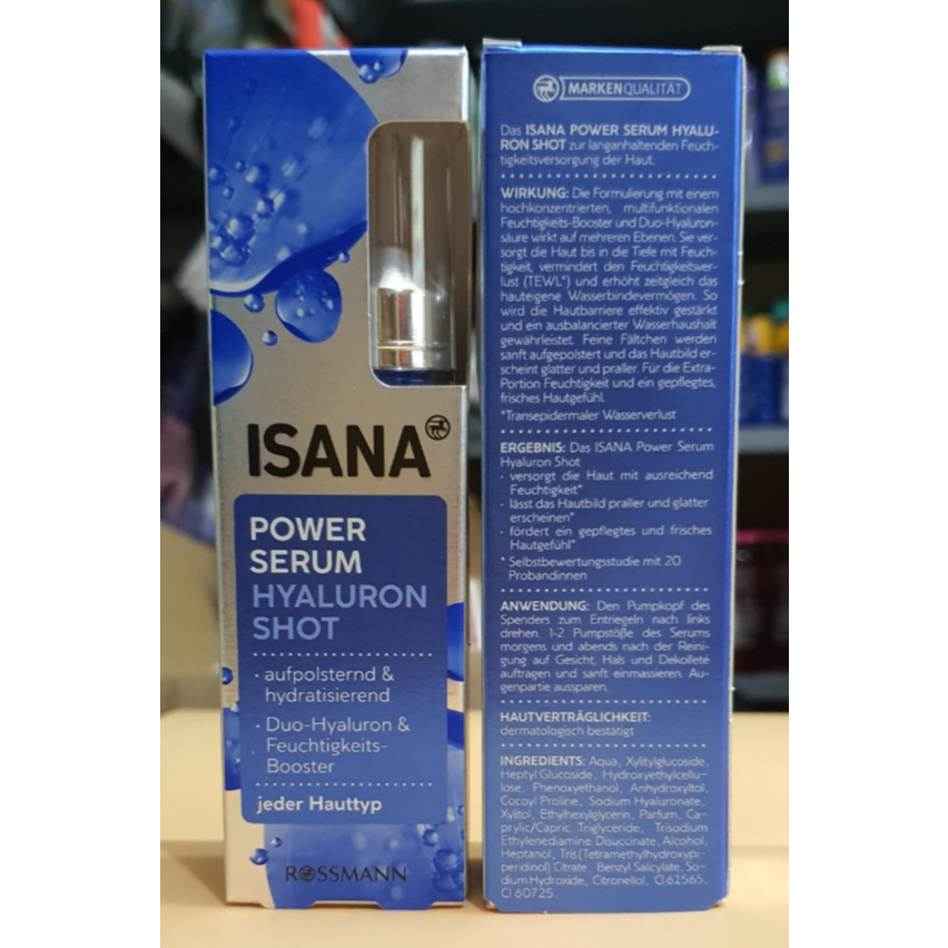Date 4/2026 Serum dưỡng ẩm chuyên sâu Isana  Power Serum Hyaluron Shot 10ml của Đức