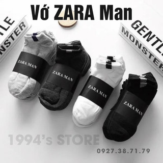 Vớ, tất nam, nữ chính hãng zara man 100% cotton - thoáng khí chống hôi chân