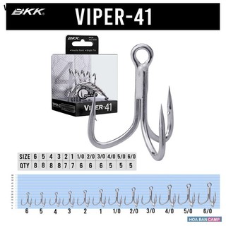 Lưỡi Ba Tiêu BKK Viper-41 | Độ Cứng 4X, phủ Bright Tin Chịu Mặn Tốt