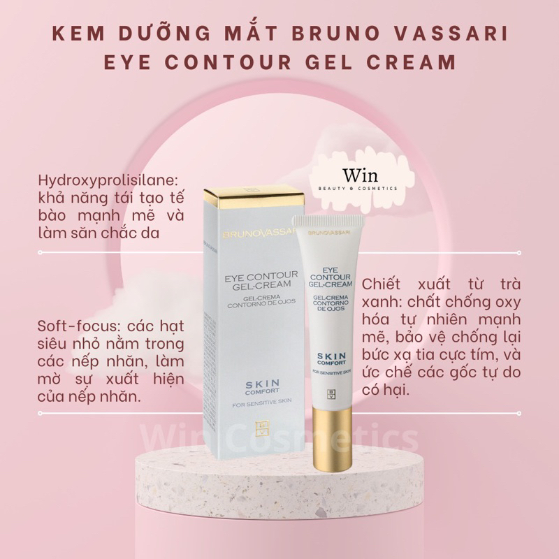 [Hàng cty] Kem Mắt BRUNO VASSARI Skin Comfort EYE CONTOUR GEL CREAM - Wincosmetic