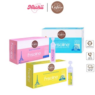 Nước muối sinh lý fysoline giúp vệ sinh mắt, mũi, miệng hồng 40 ống x 5ml - vàng 20 ống x 5ml - xanh 20 ống x 5ml