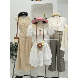 ĐẦM XÔ TẦNG SMOCKING TAY RỚT