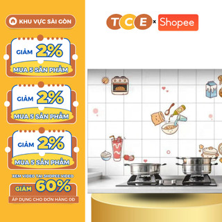 Giấy dán tường, giấy dán tường tráng nhôm decor trang trí bếp họa tiết chống bẩn, chống mốc dễ lau chùi cách nhiệt