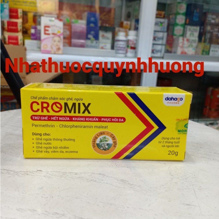 Kem trừ ghẻ CROMIX 20g giúp trừ ghẻ,kháng khuẩn,hết ngứa