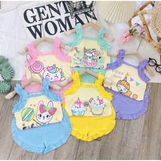 ( GIÁ SỐC) BỘ 2 DÂY IN HÌNH CON VẬT BÉ GÁI CHẤT LIỆU CTON QUỲNH ANH SHOP