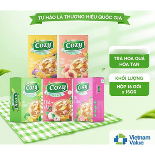 TRÀ ĐÀO/ TRÀ CHANH/ TRÀ ỔI HỒNG/ TRÀ VẢI COZY ICE TEA HỘP 240G (16 GÓI)