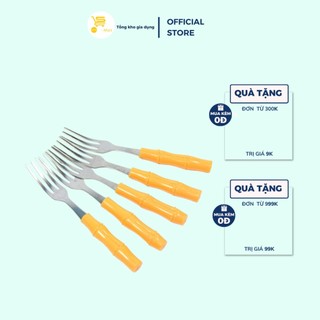 Bộ nĩa inox cán trúc vàng