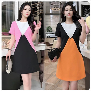 ( HÀNG NHẬP CAO CẤP) VÁY ĐẦM SUÔNG LỤA 2 LỚP - PHỐI 3 MÀU (MYY230424335)