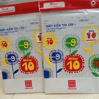 Giấy kiểm tra cấp 1 hồng hà 4919- 15 tờ đôi