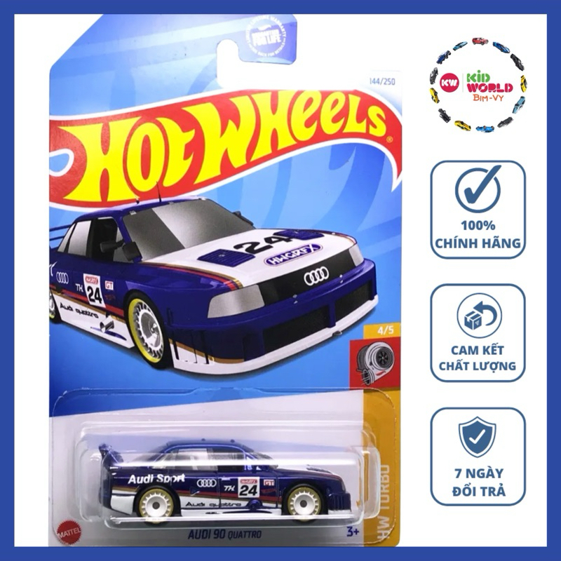 Xe mô hình Hot Wheels basic Super T-Hunts Audi '90 Quattro HTF36.
