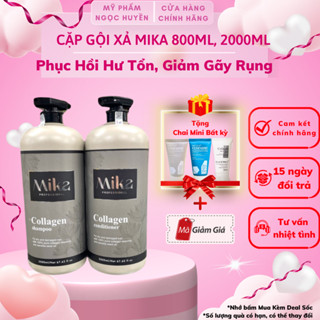  Dầu Gội Xả MIKA 800ML 2000ML Chứa Collagen phục hồi tóc hư tổn  ngăn gàu ngăn rụng tóc hiệu quả hàng chính hãng 