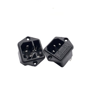 Jack nguồn 3 chân 220v tải 10a có ngăn để lắp cầu chì ống