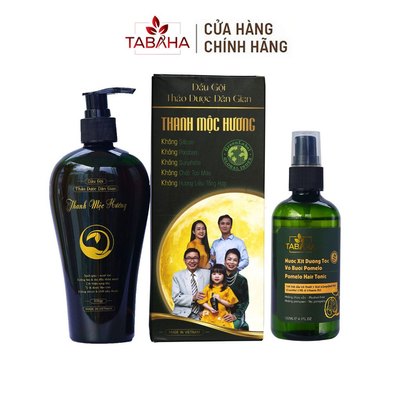 Combo Dầu Gội Thanh Môc Hương 350gr + Xịt Dưỡng Tóc Tinh Dầu Bưởi Pomelo Tabaha120ml