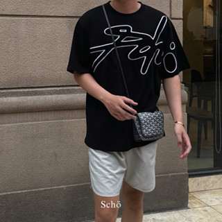 Áo phông cotton thêu ngực Scho Embroidered Tshirt