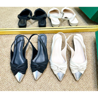 (Size40-44) Giày sục nữ Bigsize. Giày sục da sáp quai xoắn mũi bạc, gót 2p bigsize 40-44