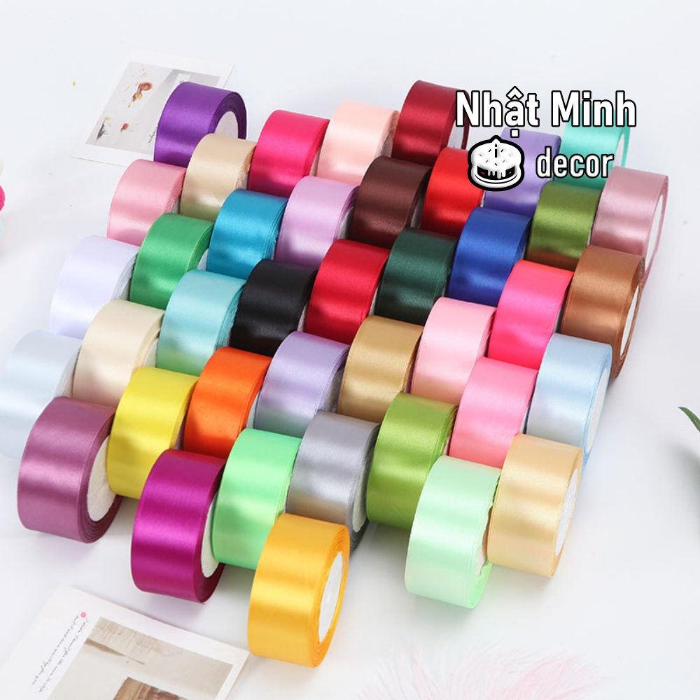 Sỉ cây duy băng vải lụa Satin khổ 4cm/cuộn dài 22m