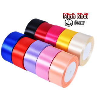 Cuộn Ruy Băng Vải Lụa 4cm Ruy Băng Stain Dài 22m Làm Bông Hoa Trang Trí Bó Hoa Đẹp