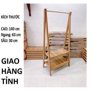 GIAO TỈNH- kệ GỖ treo quần áo CHỮ A có ảnh thật