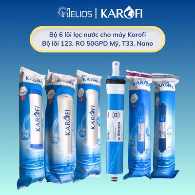 Bộ 6 lõi lọc Karofi chính hãng dùng cho máy lọc nước 6 cấp Karofi S-s156 (123 RO50 58)
