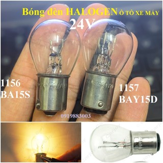 1 bóng đèn ô tô 24v, 12v halogen chân bóng 1156 ba15s,1157 bay15d