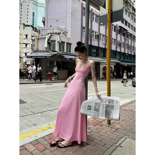 𝐏𝐢𝐧𝐤𝐆𝐢𝐫𝐥 𝐂𝐥𝐨𝐭𝐡𝐢𝐧𝐠_Đầm maxi cổ yếm nhún eo basic ( Ảnh thật chính chủ)