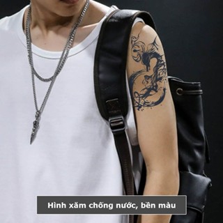 Hình xăm rồng 15 ngày chống nước HC-488, miếng dán hình xăm tạm thời nhật cổ bền đẹp