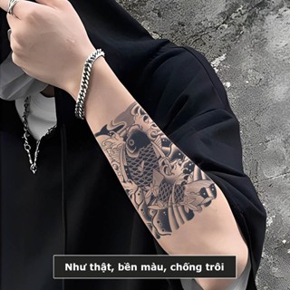 Hình xăm cá chép tay chân HC-484, miếng dán xăm nhật cổ 15 ngày chống nước