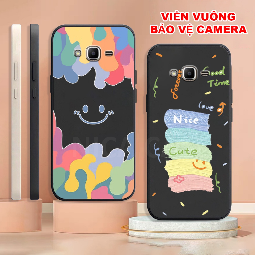 Ốp lưng Samsung J2 2015 / J2 Prime / J3 2016 / J5 2016 / J7 2016 TPU cạnh vuông in hình smile,cute d