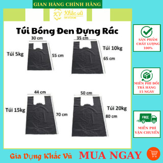 1kg túi bóng đen đựng rác có quai