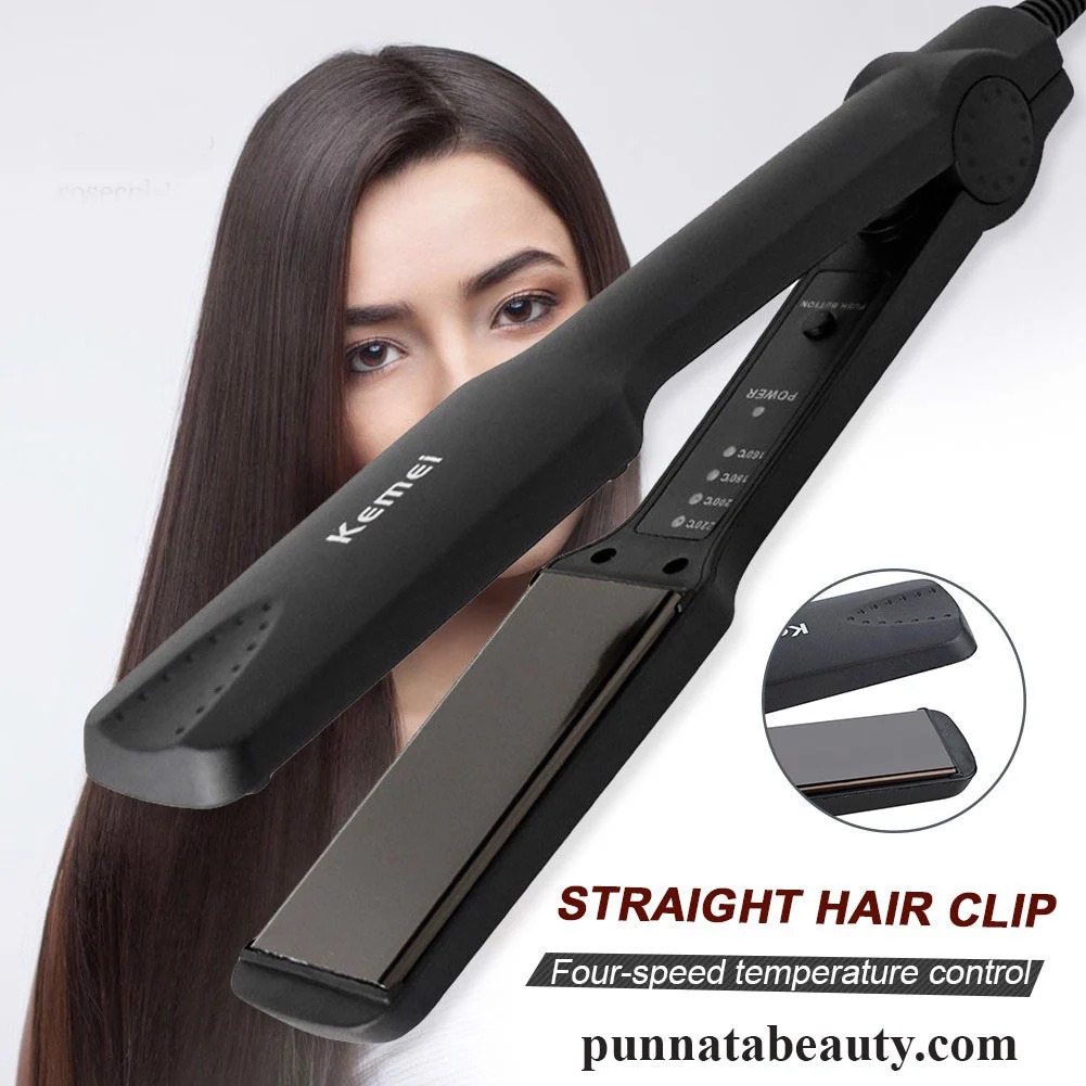 Máy Duỗi Tóc Mini KEMEI Chính Hãng - Máy Uốn Tóc Tạo Kiểu Ép, Là Thẳng Uốn Cụp Xoăn Lọn Đa Năng