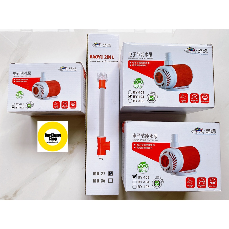 Máy Bơm, Máy Lọc Nước Hồ Cá Baoyu BY-102, BY-103, BY-104 Cao Cấp, Bền Bỉ Cho Hồ Cá Cảnh