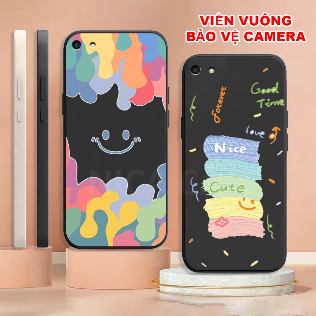 Ốp lưng Oppo F1s / F3 Lite / F3 Plus / R9S Plus TPU cạnh vuông in hình smile,cute dễ thương mới nhất