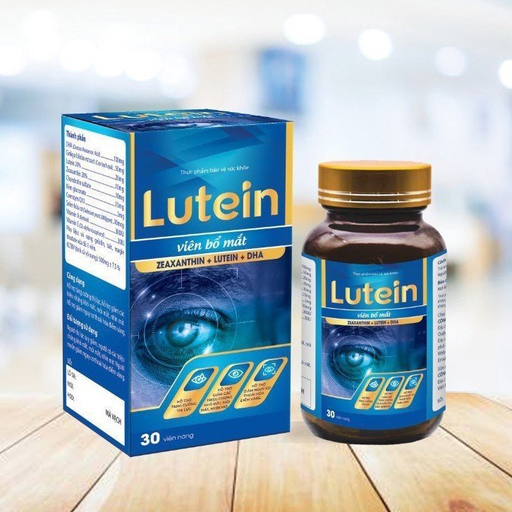 Viên bổ mắt Lutein, DHA, kẽm, ginkgo biloba giúp tăng cường thị lực, giảm khô mắt, mờ mắt, mỏi mắt [Lutein (Chai)]