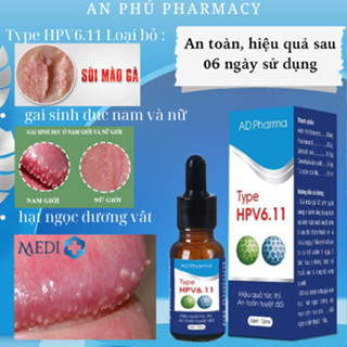 Type HPV6.11 giúp loại bỏ sùi mào gà, gai sinh duc, hạt ngọc dv sau 5 ngày sử dụng an toàn hiệu quả nhanh ( che tên )