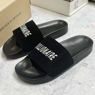 Dép quai ngang nam nữ quai nỉ thêu nổi BILLION bản mới nịnh chân - Dép thời trang boy phố girl phố mới