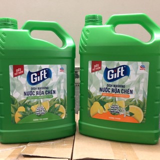 Nước rửa chén Gift can 3.8kg hương chanh và trà xanh