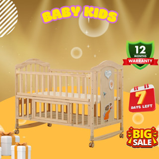 Cũi gỗ cho bé kéo dài, Nôi cũi 6in1 chó bé gỗ thông đa chức năng kích thước120x70x90cm C998S