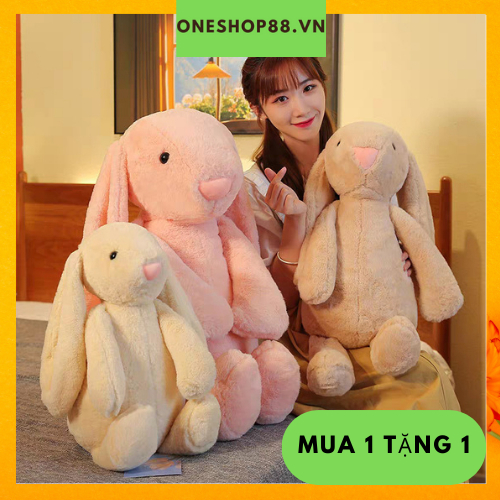 Thú Nhồi Bông, Gấu Bông Thỏ Tai Dài, Thỏ Bông JELLYCAT BUNNY Cao Cấp An Toàn Cho Bé, Size 40cm Không