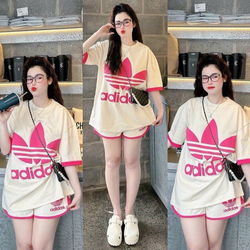 Set đồ bộ nữ Adidas, bộ đùi thể thao nữ ,bộ quần áo nữ ADIDAS free size 45-75KG chất coton