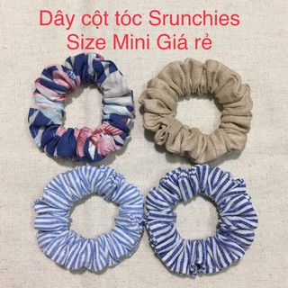 Dây Cột Tóc Vải Scrunchies Handmade Size Mini.