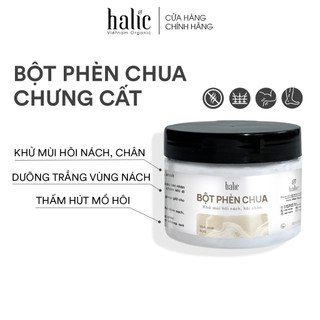 Bột phèn chua chưng cất nguyên chất HALIC 80g | Khử mùi hôi nách, hôi chân hiệu quả 24h
