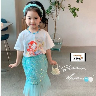 SÉT ÁO KÈM CV ĐUÔI CÁ LẤP LÁNH CHO BÉ