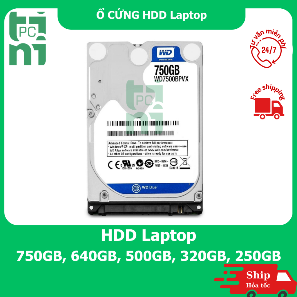 Ổ Cứng HDD Laptop 250GB 320GB 500GB 640GB 750GB Tháo Máy Chuẩn 2.5 Inch