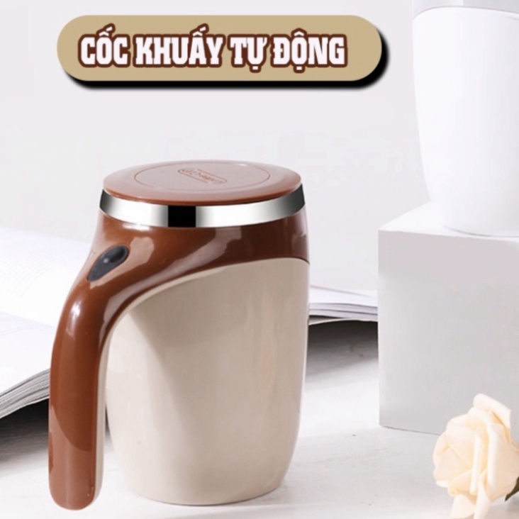 Cốc Khuấy Cà Phê Tự Động Thông Minh - Ly Khuấy Tự Động Dùng Pin Siêu Tiết Kiệm Dễ Sử Dụng Tiện Lợi