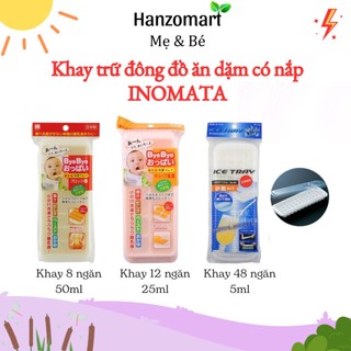 Khay trữ đông đồ ăn dặm có nắp Inomata Nhật Bản 8,12,48 ngăn hanzomart