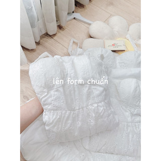 Đầm maxi 2 dây ren trắng có cup ngực