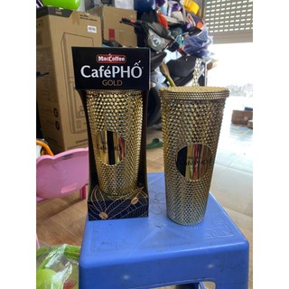 Ly nhựa 2 lớp 710ml quà tặng cafe phố