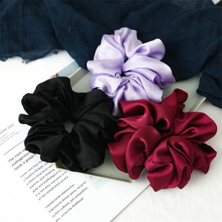 Scrunchies dây cột tóc vải chất phi lụa to siêu nhún 14cm