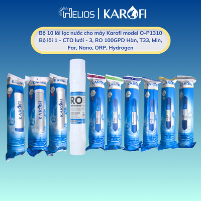 Combo 10 lõi lọc nước Karofi cho máy lọc nước Optimus Plus O-P1310 (12CTO3 + RO100KR + 5678910) - Hàng chính hãng