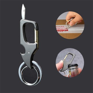 Móc Chìa Khoá Năng 3 Trong 1 Kèm Khui Nắp Chai, Dụng Cụ Gấp Mini Bằng Thép Không Gỉ Siêu Tiện Lợi